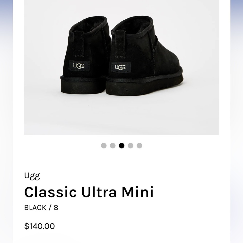 Black UGG Mens Classic Ultra Mini